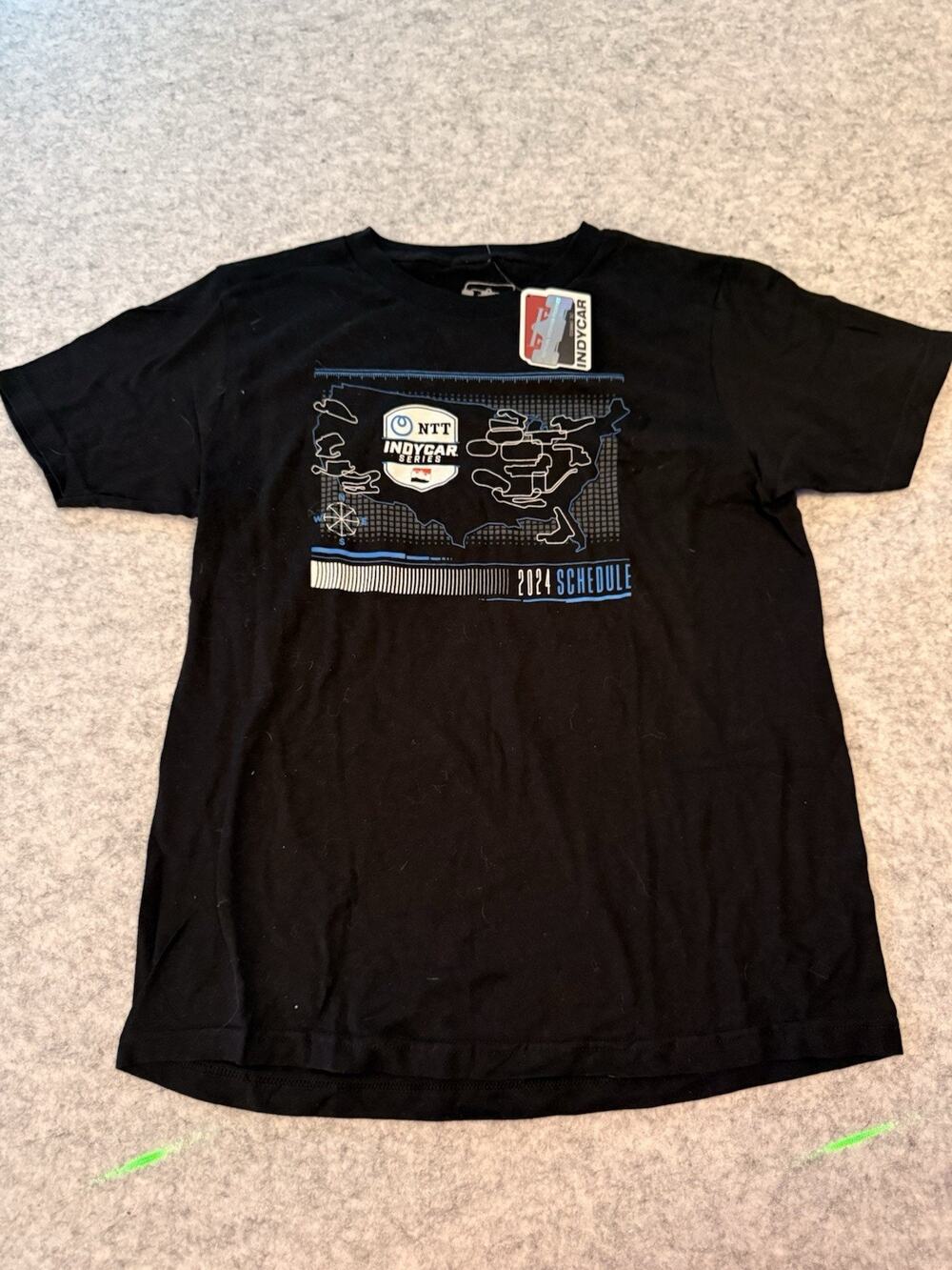 IndyCar Kids T Shirt Youth Schedule 2024 Black Size Large New